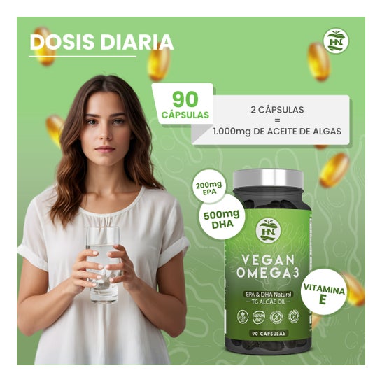 HN Pack Vegan Omega 3 90 caps + Coenzima Q10 120 caps