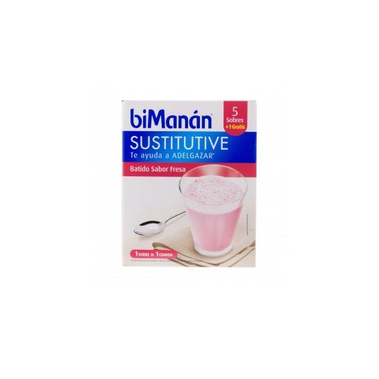 Bimanán Batido Sustitutivo Sabor Fresa 6 uds