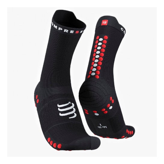 Compressport Pro Racing Socks Run High Size 4 Black Red 1 Par