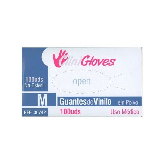 CliniGloves Powder Free Vinyl Gloves Size L 100 U