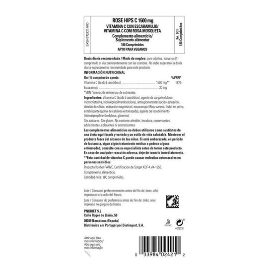 Solgar Vitamina C 1500mg con Escaramujo 180comp Solgar Vitamina C 1500mg con Escaramujo 180comp