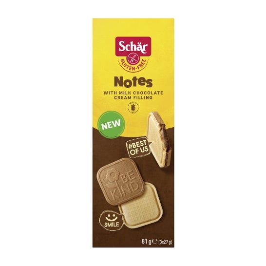 Schar Notes Galletas Relleno Chocolate con Leche Sin Gluten 81g