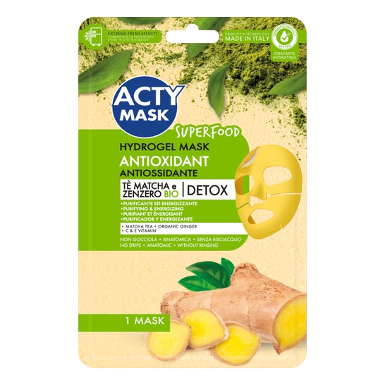 Acty Mask Máscara Hidrogel Antioxidante Té Matcha y Jengibre 1ud