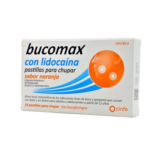 Bucomax Pastillas Lidocaina Naranja 24uds