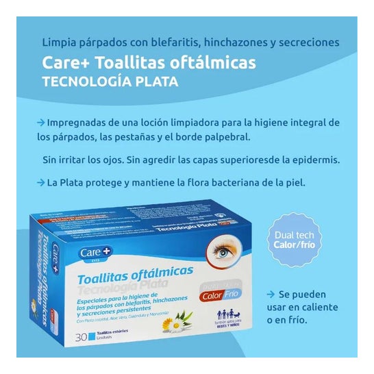 Care+ Toallitas oftálmicas Tecnología Plata 30 und Care+,  (Código PF ) Care+ Toallitas oftálmicas Tecnología Plata 30 und Care+,  (Código PF )