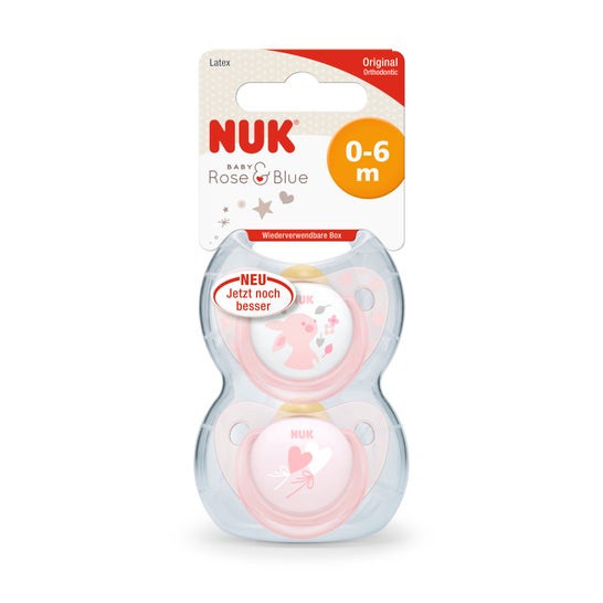 NUK Nukete Chupete Anatómico Látex color rosa talla 1 2uds