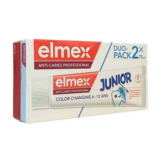 Elmex Junior Toothpaste Anti-Cavity Color Changing 6-12Y 2x75 ml