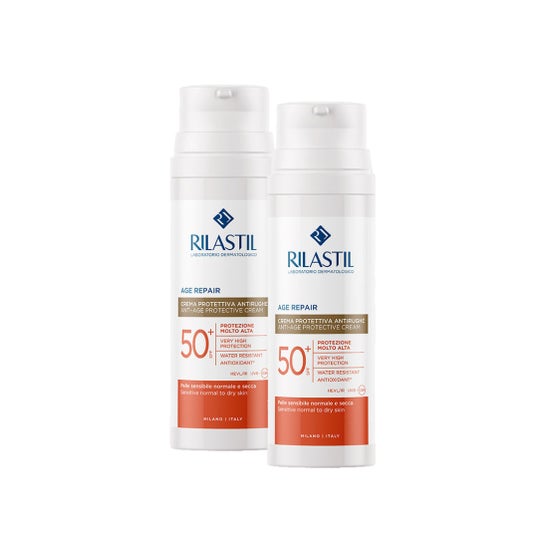 Rilastil Age Repair Crema Protettiva Antirughe SPF50+ 2x50 ml