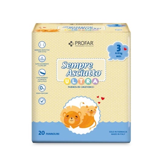 Profar Always Dry Ultra Mini Diapers 4-9kg 20 Unità