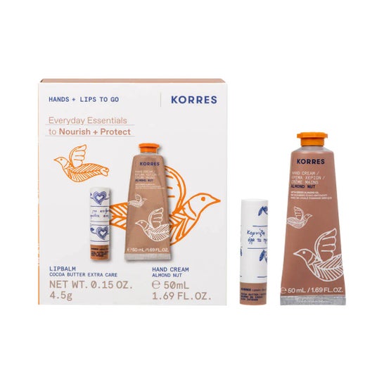 Korres Gaveæske Hænder Mandler 50 ml + Læbepomade 4.5 g