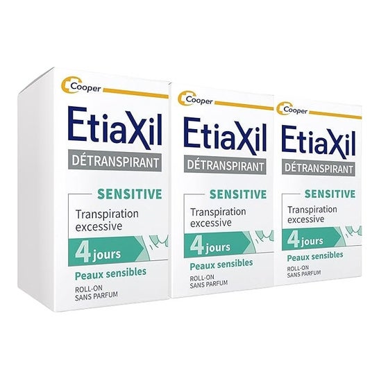 Etiaxil Détranspirant Transpiration Excessive Sensitive Peaux Sensibles 3x15ml