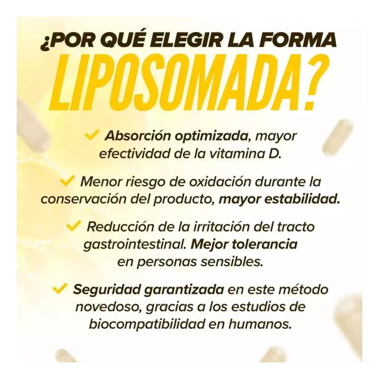 HSN Vitamina D3 Liposomada Vegana Liposovit® 2000UI 120vcaps