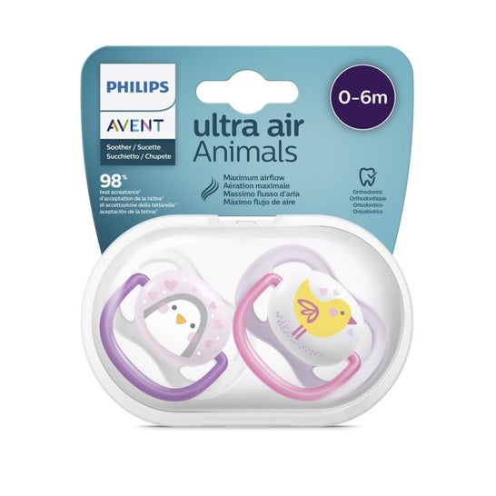 Pack 2 chupetes Philips avent ultra air collection 0-6m azul