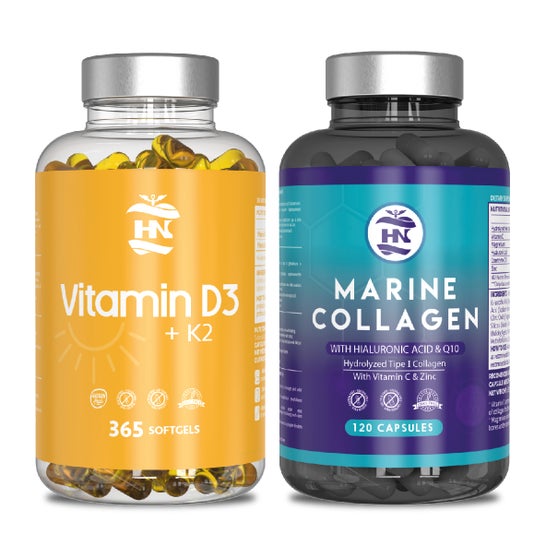 HN Pack Vitamina D3 365 caps + Colageno Marino 120 caps