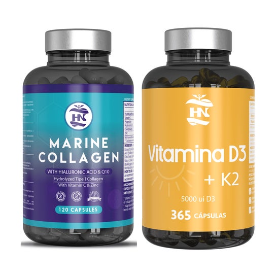 HN Pack Vitamina D3 365 caps + Colageno Marino 120 caps