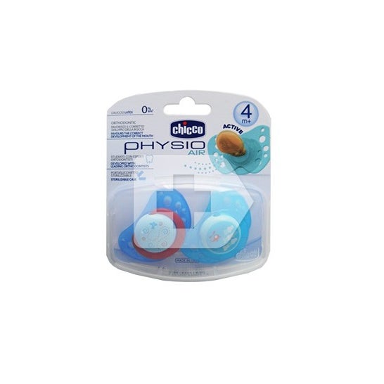 Chicco® Chupete Physio Silicona Anatómico 4 M+ Azul 2 uds