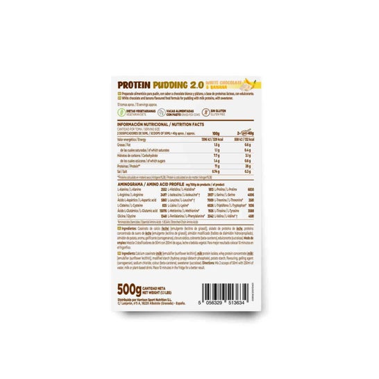 HSN Pudding Proteico 2.0 Chocolate Blanco y Plátano 500 g