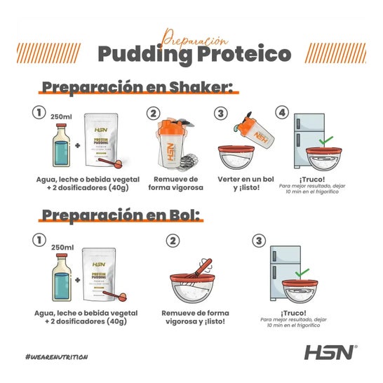 HSN Pudding Proteico 2.0 Chocolate Blanco y Plátano 500 g