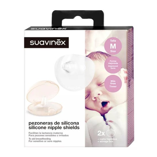 Suavinex Pezoneras de Silicona T-M 2uds + Caja Higiénica Suavinex Pezoneras de Silicona T-M 2uds + Caja Higiénica