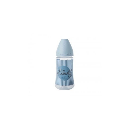 Suavinex Biberón Liberty Boca Ancha Látex 3P +0m Azul 270 ml 1 ud