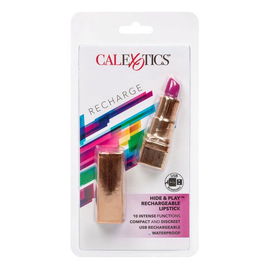 CalExotics Hide & Play Rechargeable Lipstick Bullet Purple 1ud
