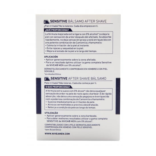 Nivea Men Sensitive After Shave Bálsamo 0% Alcohol 100ml