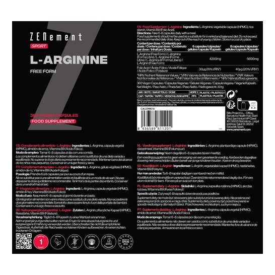 Zenement L-Arginine 360 vcaps