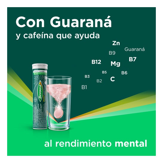 Berocca Boost Magnesio Vitaminas y Minerales con Guaraná 15 Comprimidos Efervescentes