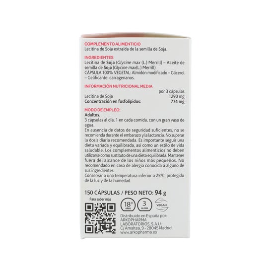 Arkopharma Arkocaps Lecitina de Soja 150 caps