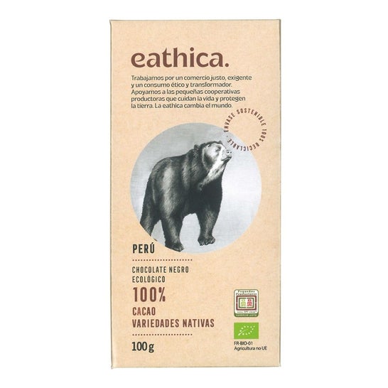 Eathica Chocolate Negro 100% Perú Bio 100g