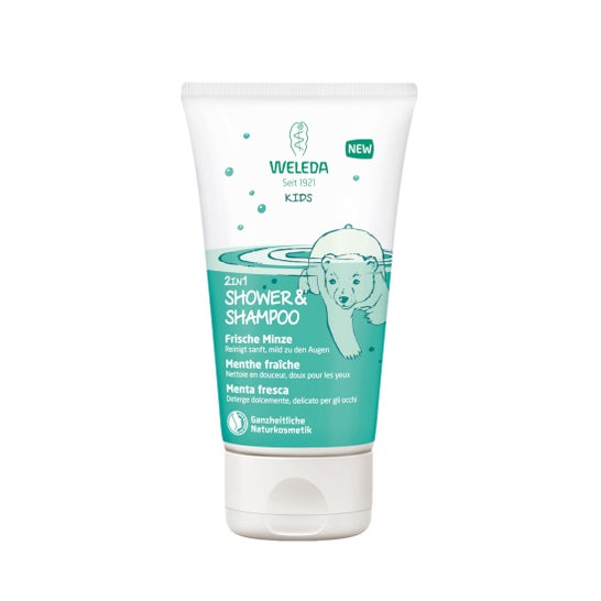 Weleda 2in1 body shower cream for children fresh mint 150ml