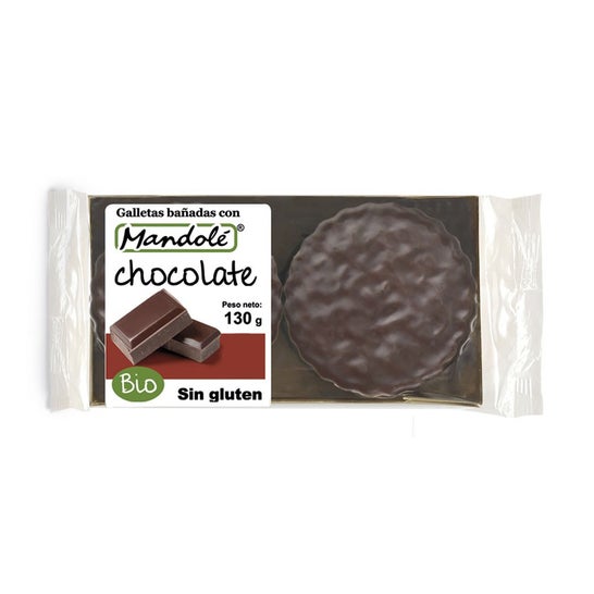Mandole Galleta Bañadas de Chocolate Sin Gluten Bio 130g