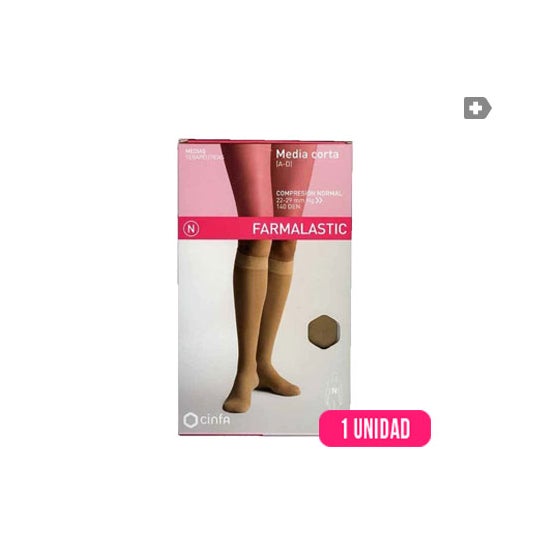 Farmalastische korte medium (AD) normale compressie T-extra grote beige 1ud