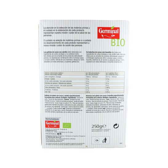 Germinal Gall. Cacao Vanille S/G Bio 250g
