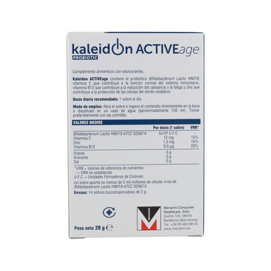 Kaleidon Probiótico Activeage Adultos 60+ 14 Sobres