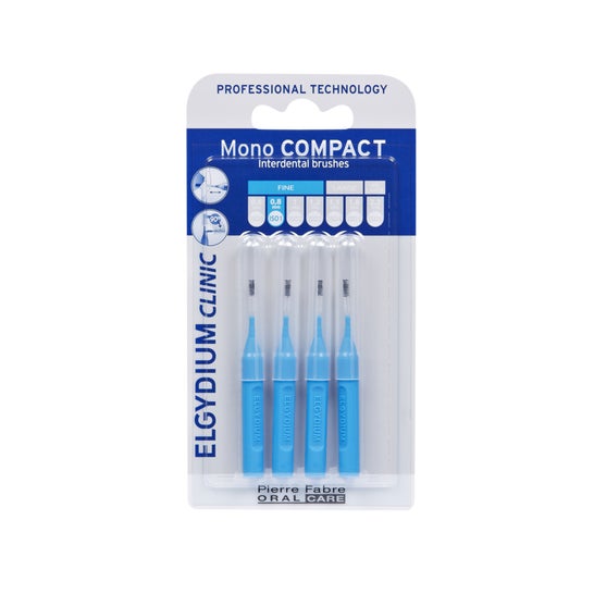 Elgydium Clinic Mono Compact Cepillos Interdentales 0,8mm Azul 4uds Elgydium Clinic Mono Compact Cepillos Interdentales 0,8mm Azul 4uds