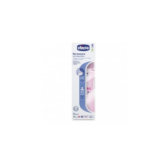 Chicco Biberón Wellbeing Pp Rosa Silicona Flujo Rápido 330 ml