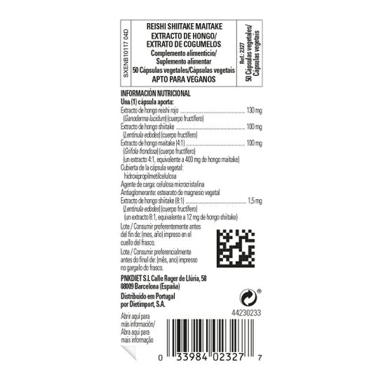Solgar Reishi Shiitake Maitake Extracto de Hongo 50vcaps