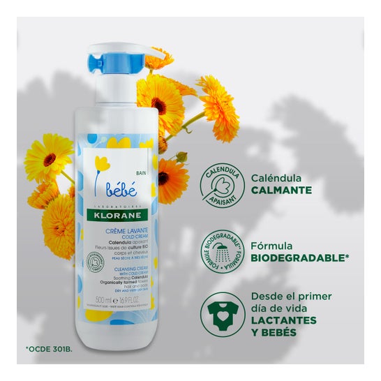 Klorane Bebé Crema Limpiadora 500 ml