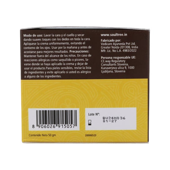 Soultree Crema Facial Curcuma Amla Bhrami 60 g