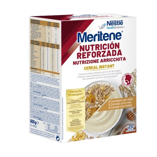 Nestlé Meritene Nutrición Reforzada Cereal Instant 8 Cereales con Miel 600g