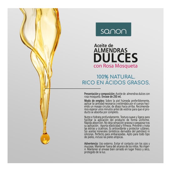 Sanon Aceite de Almendras Rosa Mosqueta 250 ml