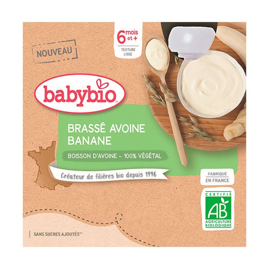 BabyBio Brassé Avoine, Banane 4 x 85g