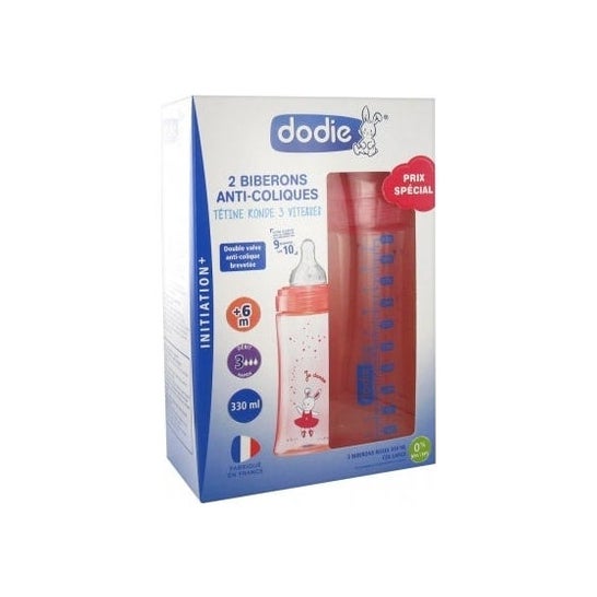 Dodie Anti-Colic-Flaschen +6m Rosa 2x330ml