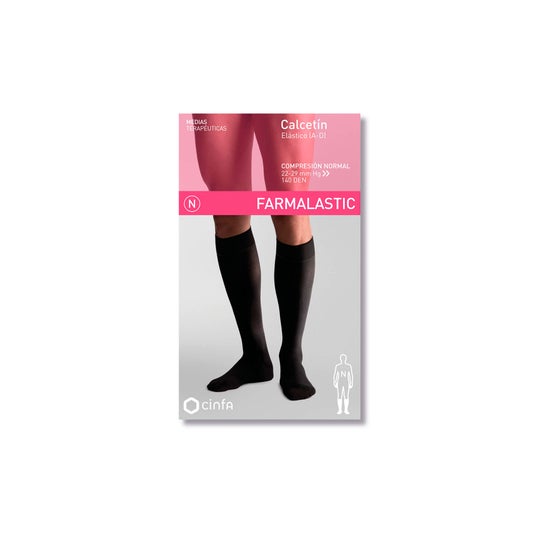 Cinfa Stocking E.T. Normal Compression Without Toe Black TP 1ud