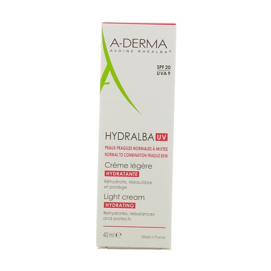 A-Derma Hydralba Crema Hidratante UV Ligera 40ml