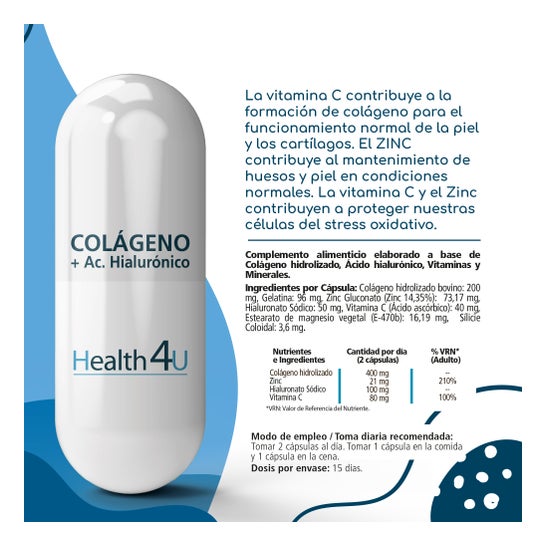 H4U Colágeno + Ácido hialurónico 30caps