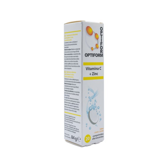 Optiform Vitamina C + Zinc Limón 20 Comprimidos Efervescentes