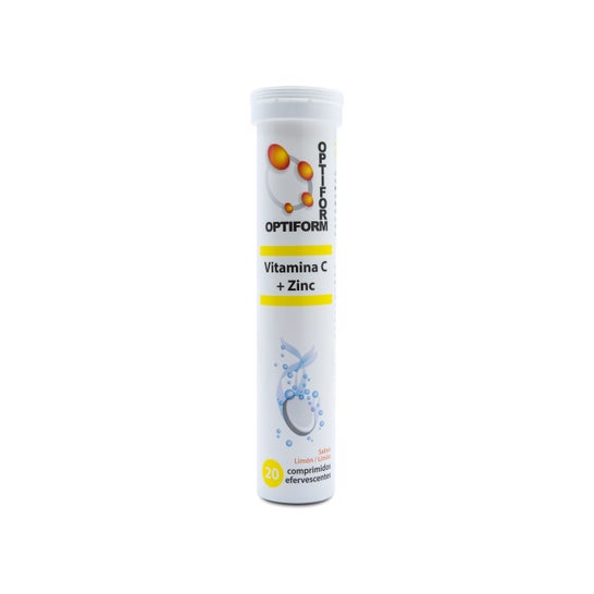Optiform Vitamina C + Zinc Limón 20 Comprimidos Efervescentes