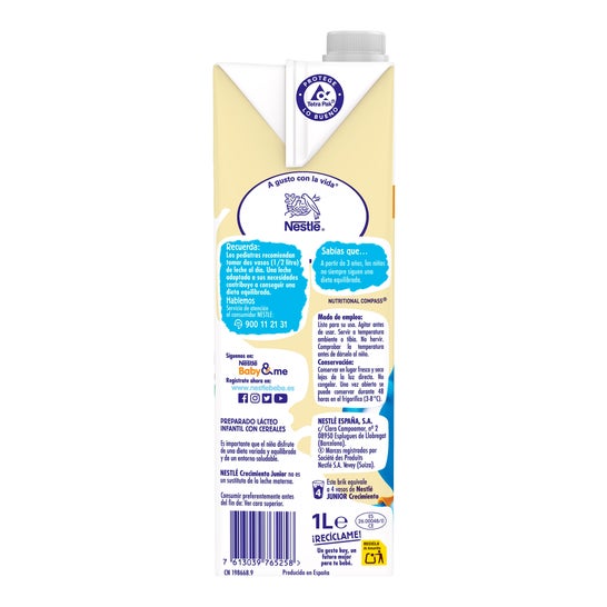 Nestlé Junior Crecimiento 3 con Cereales 1L
